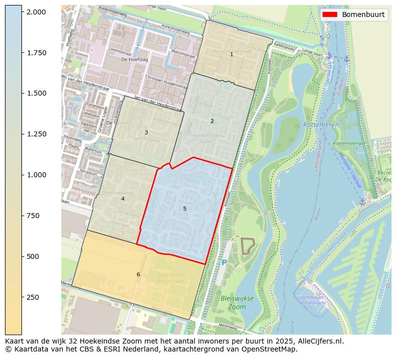 Afbeelding van de Bomenbuurt op de kaart.