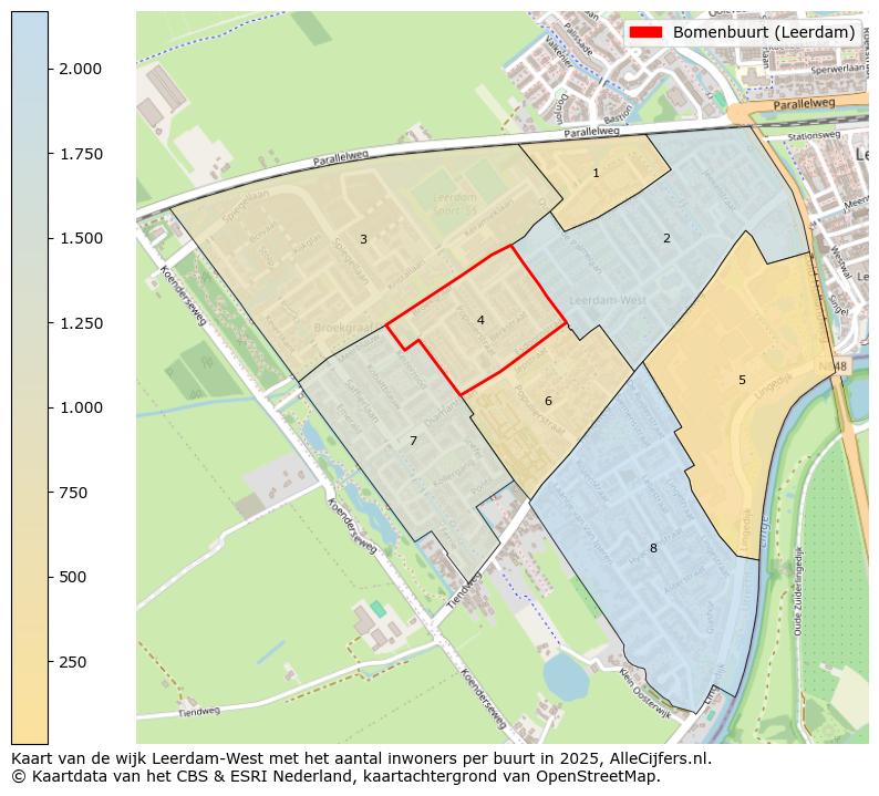 Afbeelding van de Bomenbuurt (Leerdam) op de kaart.