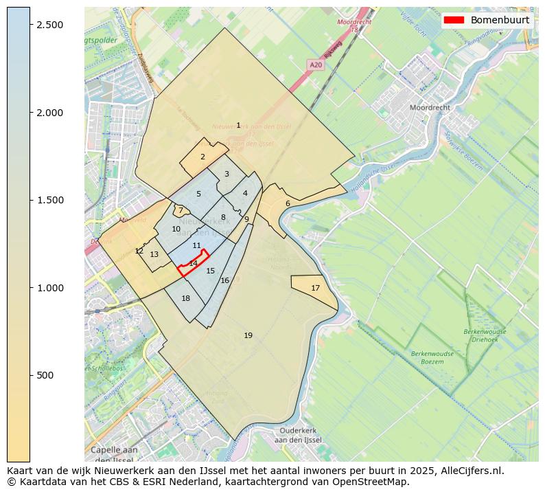 Afbeelding van de Bomenbuurt op de kaart.