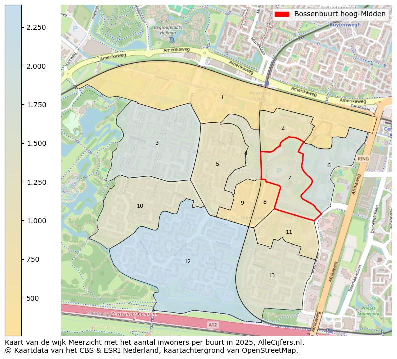 Afbeelding van de Bossenbuurt hoog-Midden op de kaart.