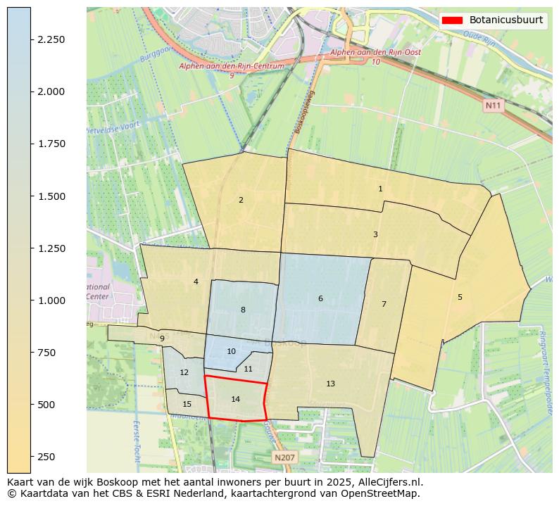 Afbeelding van de Botanicusbuurt op de kaart.