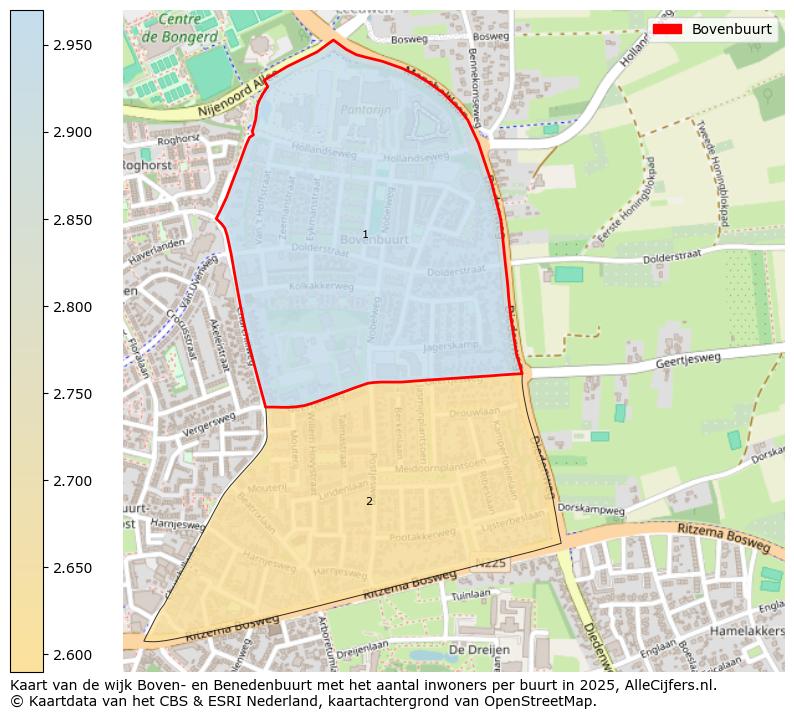 Afbeelding van de Bovenbuurt op de kaart.