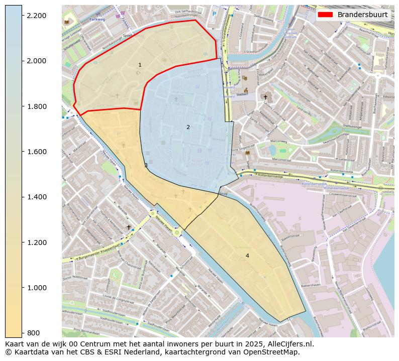 Afbeelding van de Brandersbuurt op de kaart.