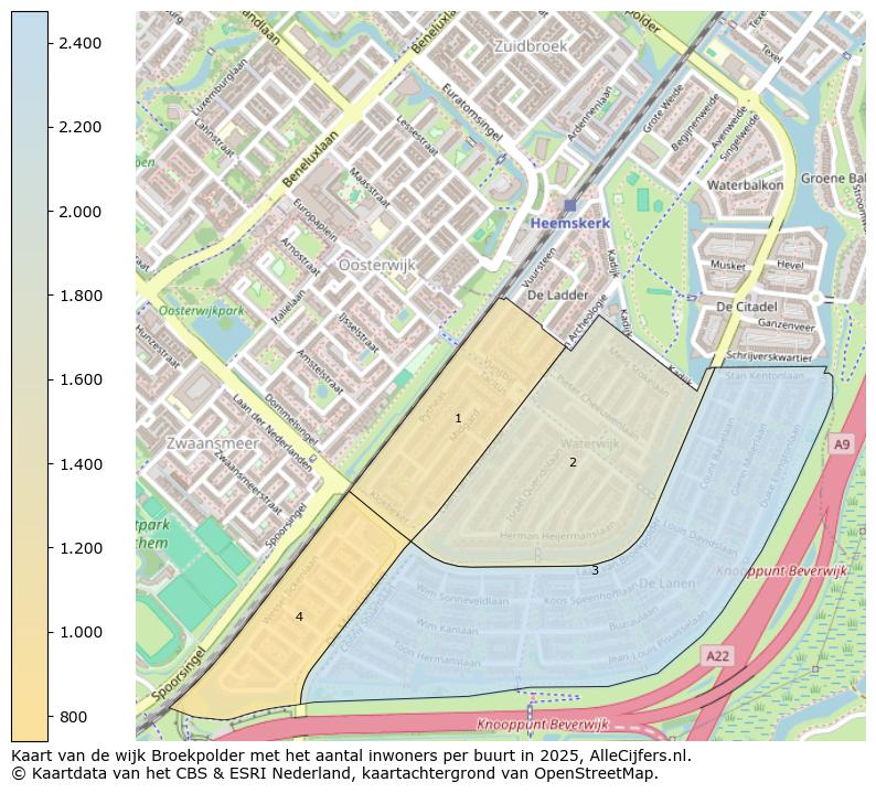 Afbeelding van de wijk Broekpolder op de kaart.
