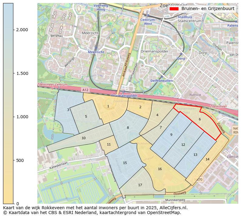 Afbeelding van de Bruinen- en Grijzenbuurt op de kaart.