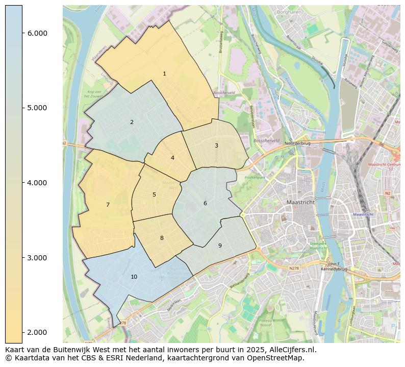 Afbeelding van de Buitenwijk West op de kaart.