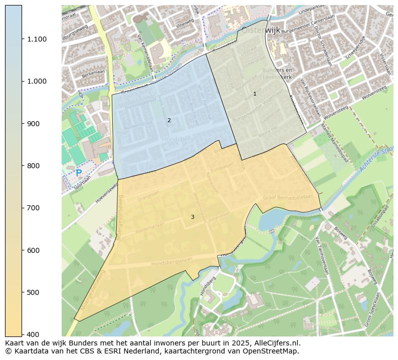 Afbeelding van de wijk Bunders op de kaart.
