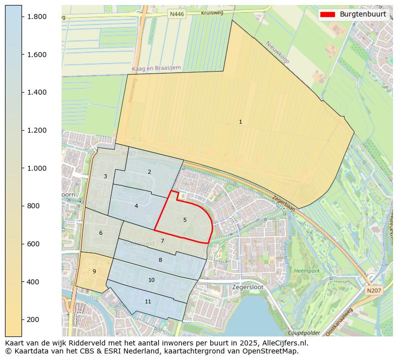 Afbeelding van de Burgtenbuurt op de kaart.