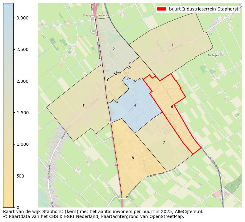 Afbeelding van de buurt Industrieterrein Staphorst op de kaart.
