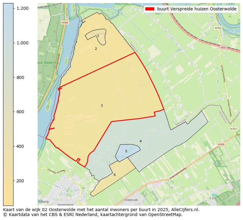Afbeelding van de buurt Verspreide huizen Oosterwolde op de kaart.