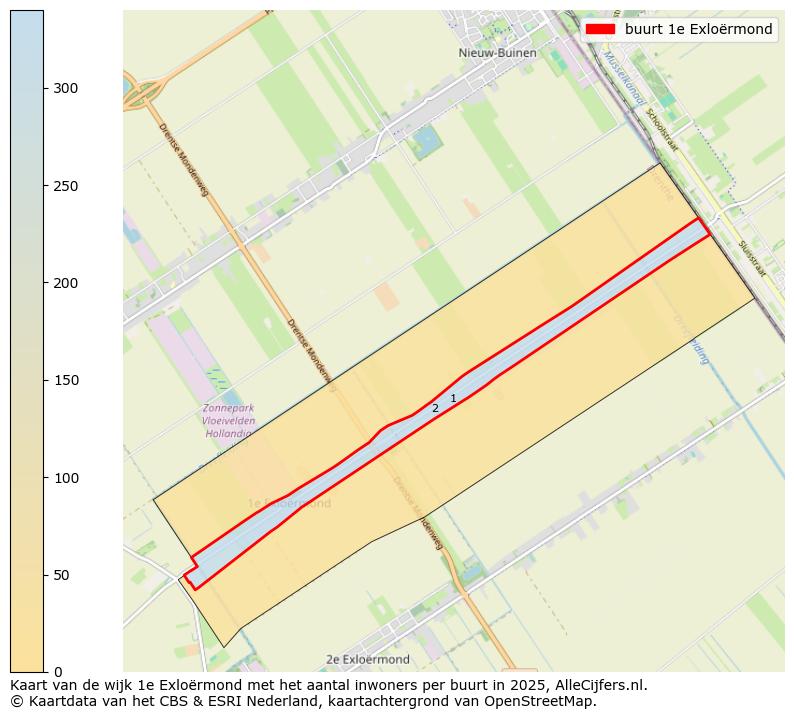 Afbeelding van de buurt 1e Exloërmond op de kaart.