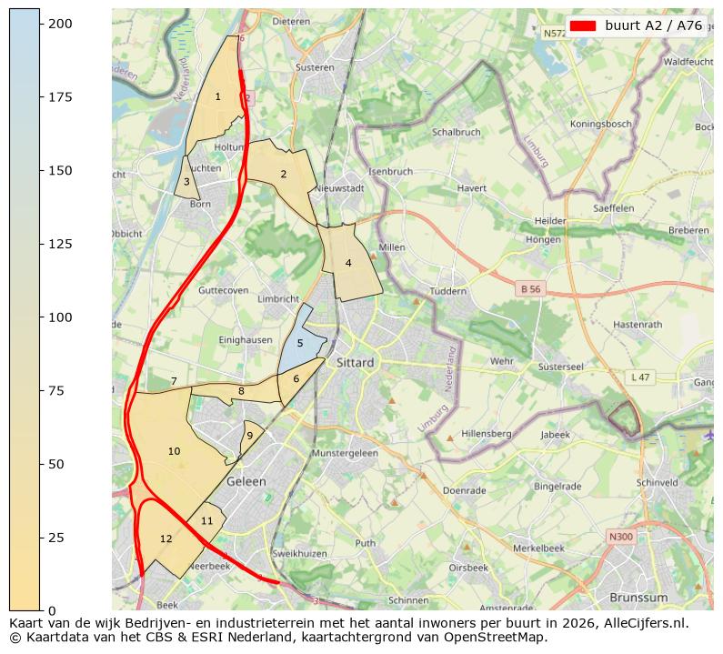 Afbeelding van de buurt A2 / A76 op de kaart.
