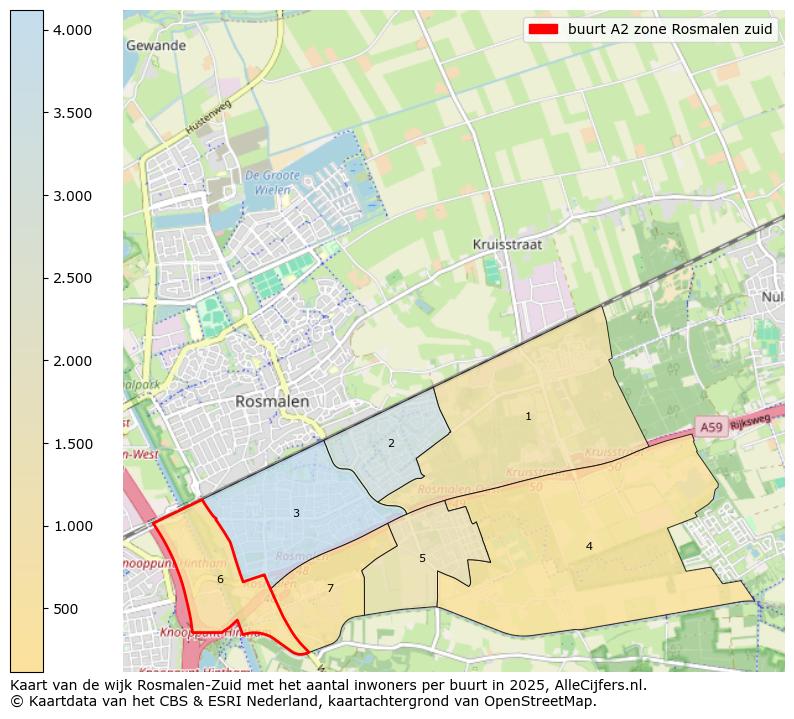 Afbeelding van de buurt A2 zone Rosmalen zuid op de kaart.