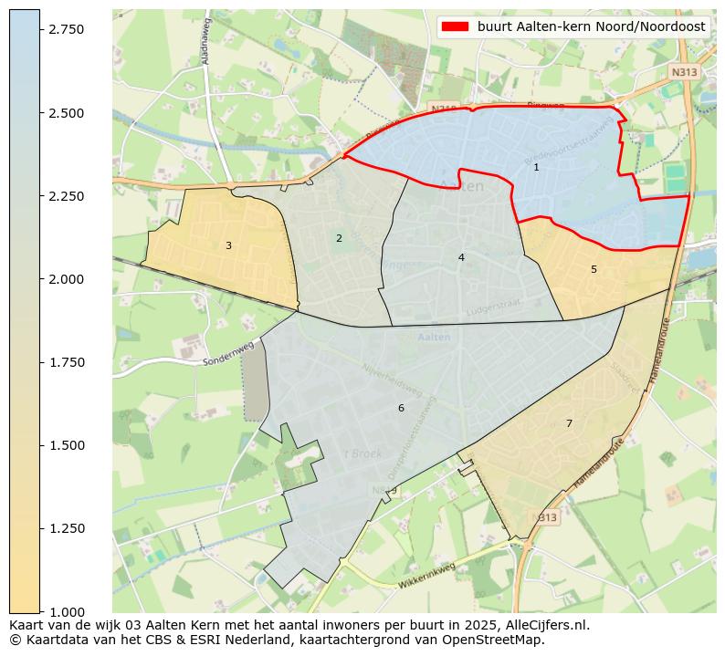 Afbeelding van de buurt Aalten-kern Noord/Noordoost op de kaart.