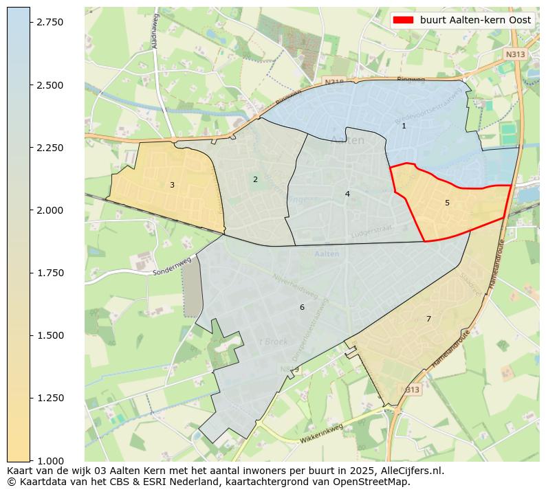 Afbeelding van de buurt Aalten-kern Oost op de kaart.