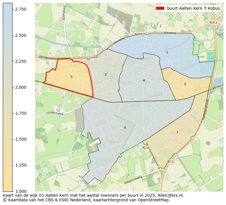 Afbeelding van de buurt Aalten Kern ’t Kobus op de kaart.