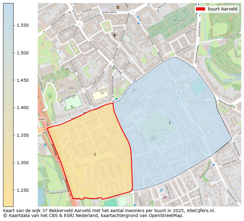 Afbeelding van de buurt Aarveld op de kaart.