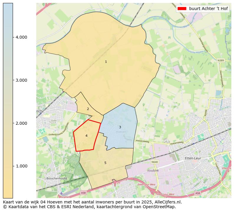 Afbeelding van de buurt Achter ’t Hof op de kaart.