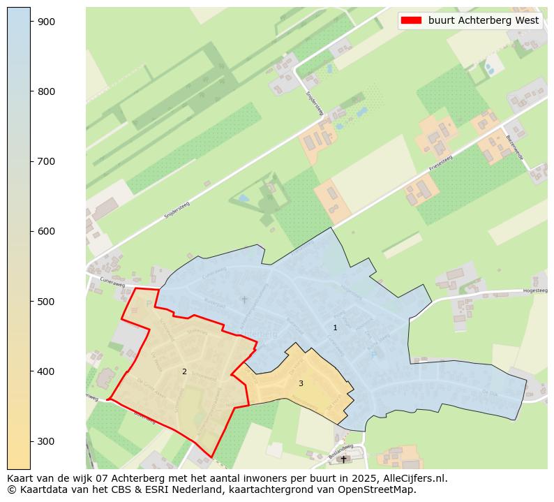 Afbeelding van de buurt Achterberg West op de kaart.