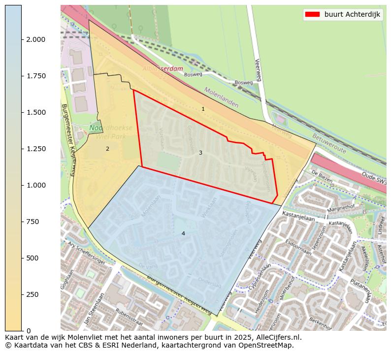 Afbeelding van de buurt Achterdijk op de kaart.