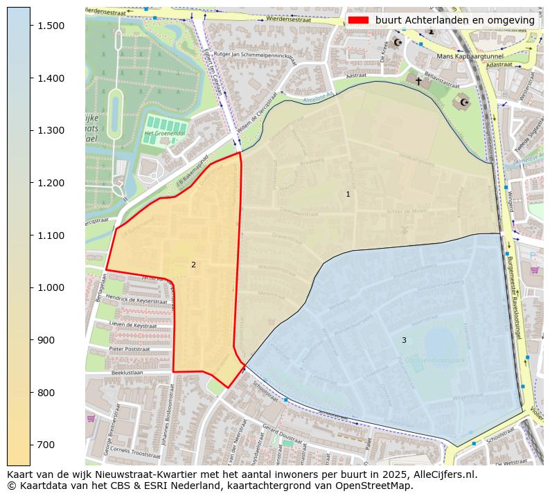 Afbeelding van de buurt Achterlanden en omgeving op de kaart.