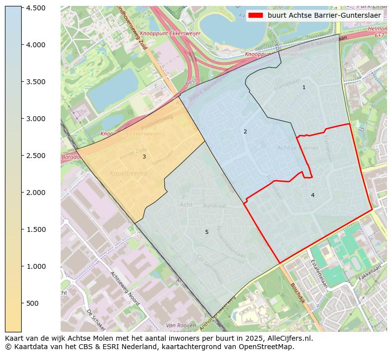 Afbeelding van de buurt Achtse Barrier-Gunterslaer op de kaart.