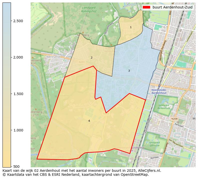 Afbeelding van de buurt Aerdenhout-Zuid op de kaart.