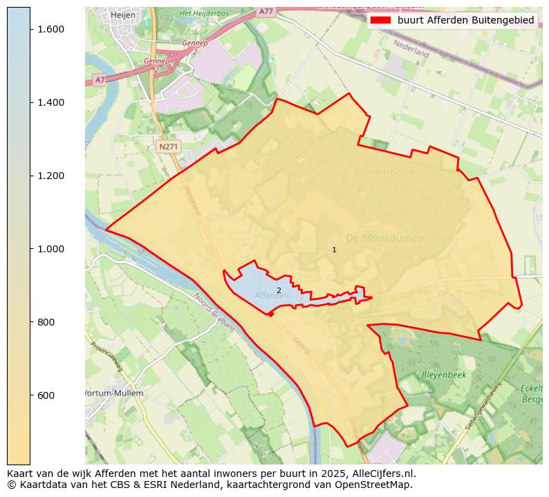 Afbeelding van de buurt Afferden Buitengebied op de kaart.