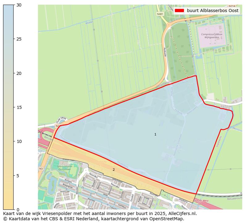 Afbeelding van de buurt Alblasserbos Oost op de kaart.
