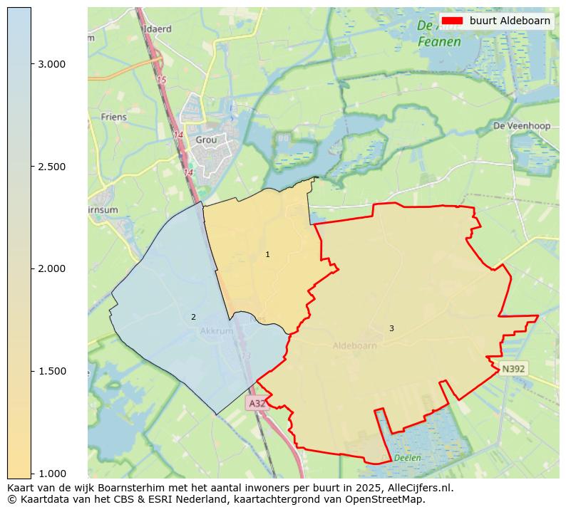 Afbeelding van de buurt Aldeboarn op de kaart.