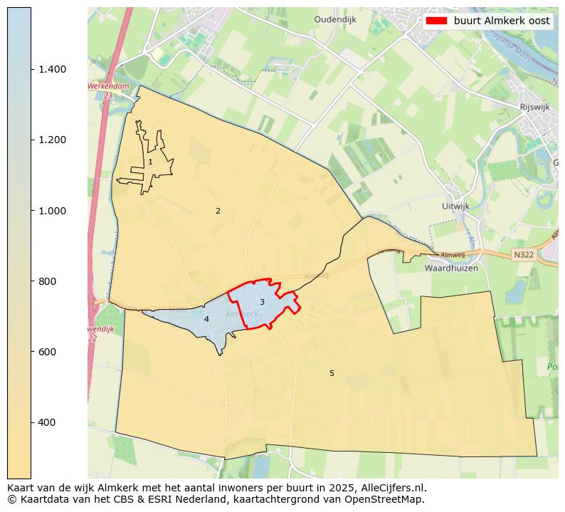 Afbeelding van de buurt Almkerk oost op de kaart.