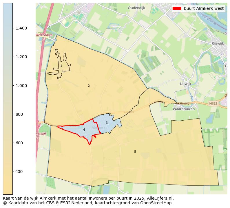 Afbeelding van de buurt Almkerk west op de kaart.