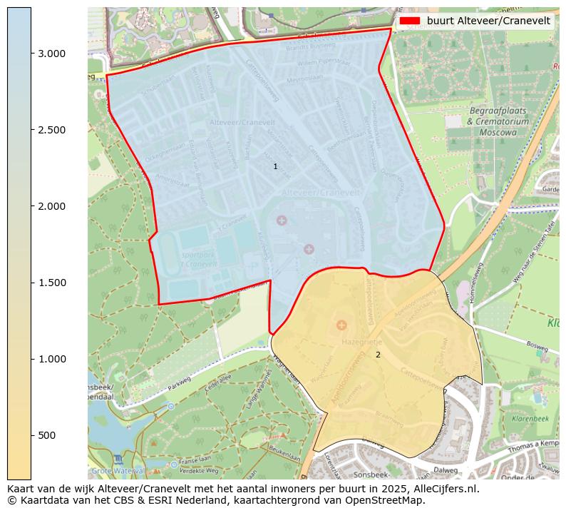 Afbeelding van de buurt Alteveer/Cranevelt op de kaart.