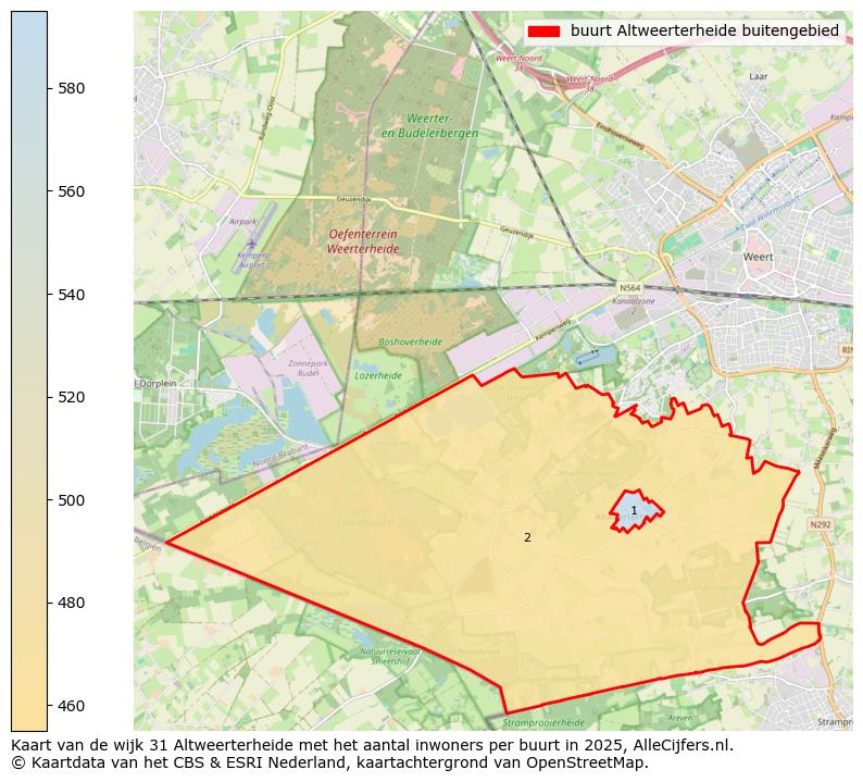 Afbeelding van de buurt Altweerterheide buitengebied op de kaart.
