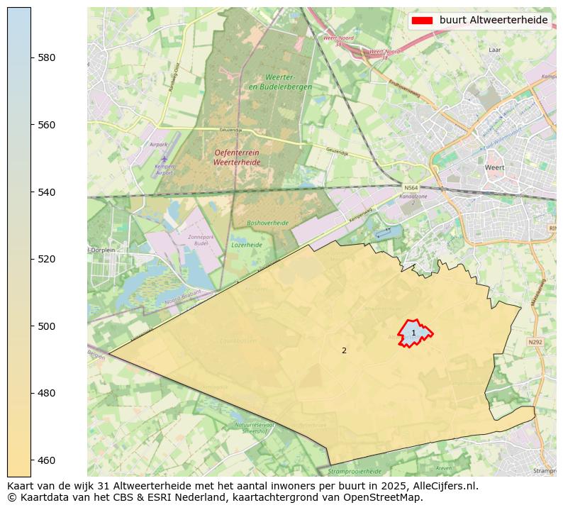 Afbeelding van de buurt Altweerterheide op de kaart.