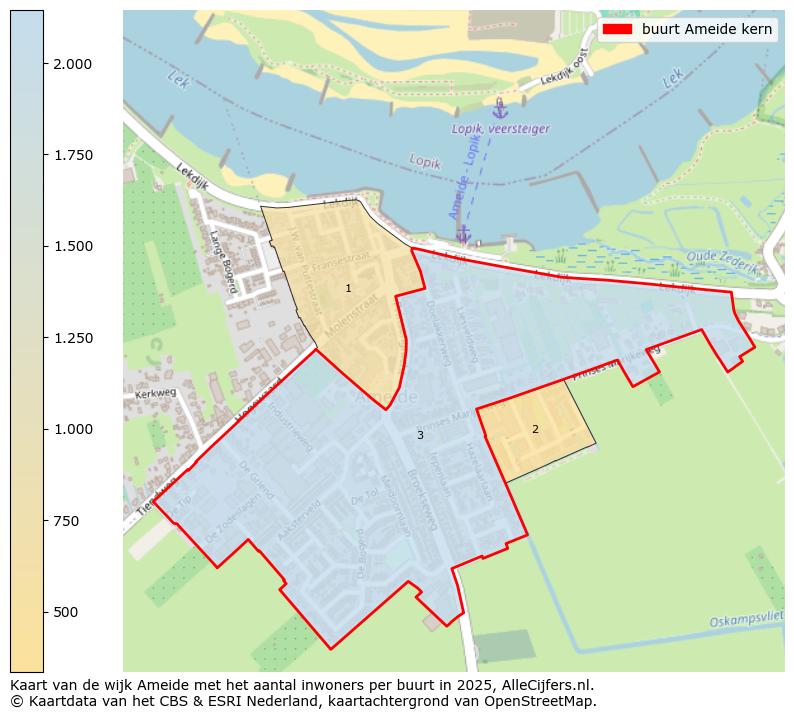 Afbeelding van de buurt Ameide kern op de kaart.