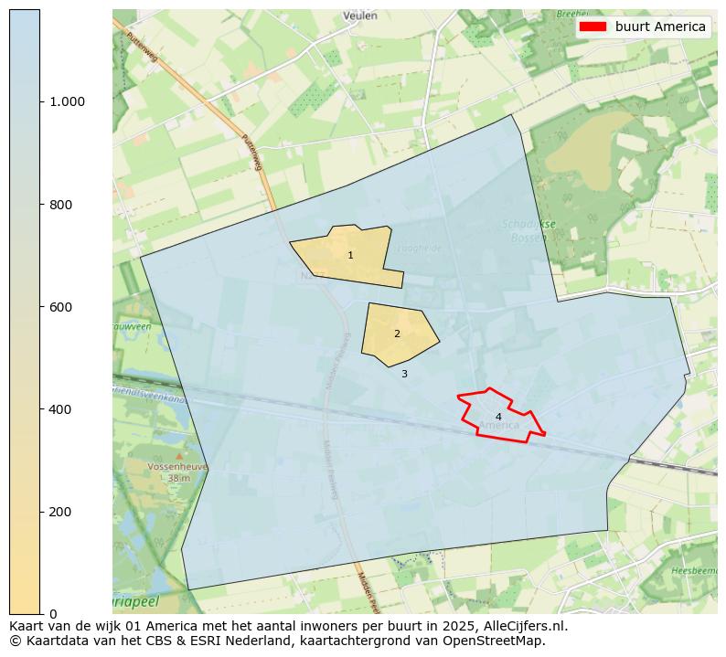 Afbeelding van de buurt America op de kaart.