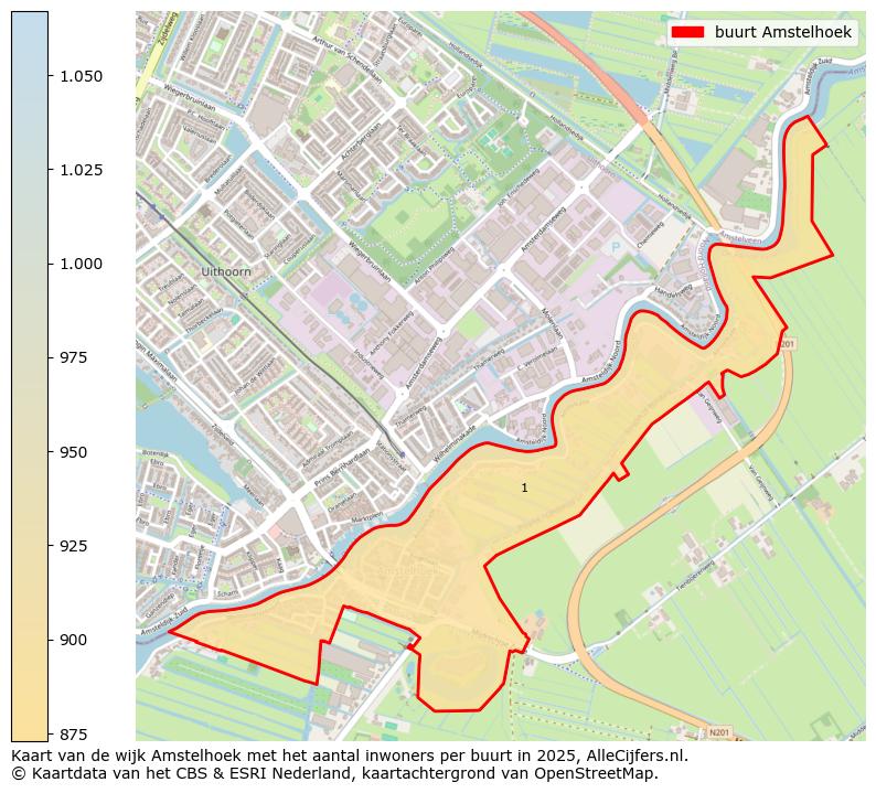 Afbeelding van de buurt Amstelhoek op de kaart.