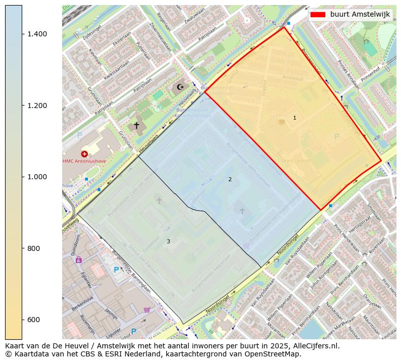 Afbeelding van de buurt Amstelwijk op de kaart.
