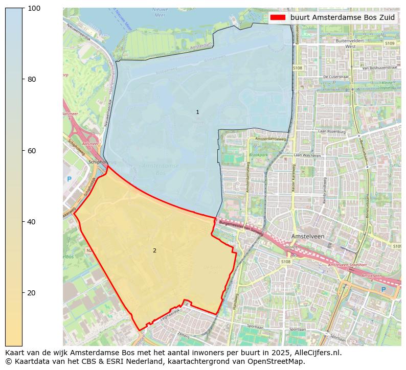 Afbeelding van de buurt Amsterdamse Bos Zuid op de kaart.