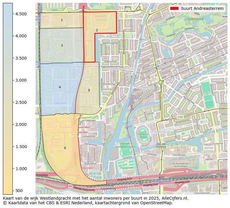Afbeelding van de buurt Andreasterrein op de kaart.