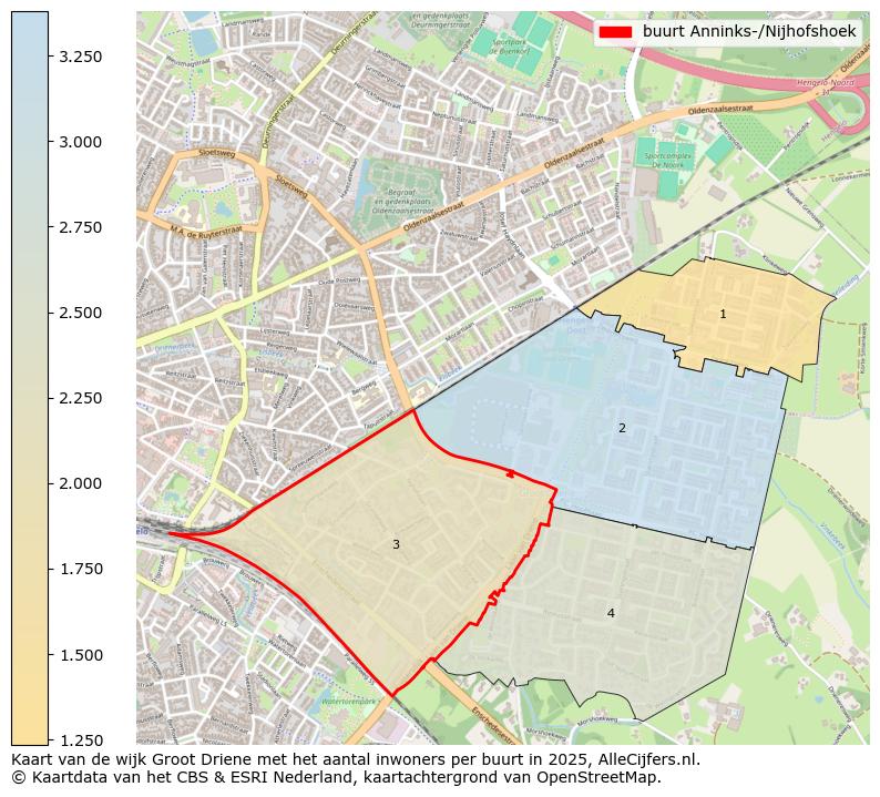 Afbeelding van de buurt Anninks-/Nijhofshoek op de kaart.