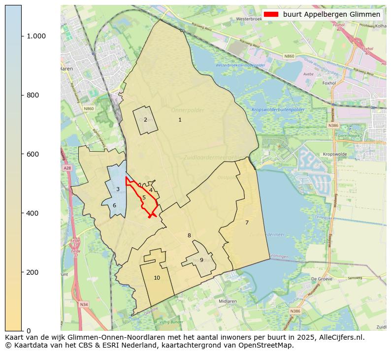 Afbeelding van de buurt Appelbergen Glimmen op de kaart.