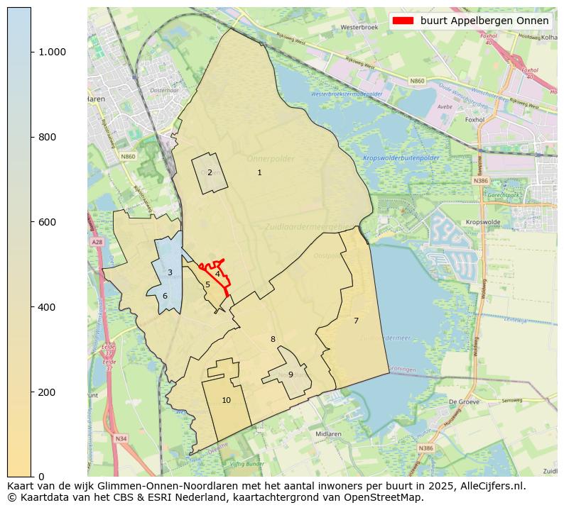 Afbeelding van de buurt Appelbergen Onnen op de kaart.
