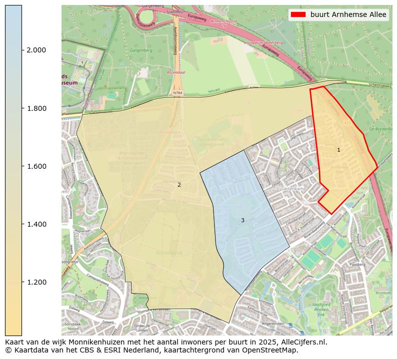 Afbeelding van de buurt Arnhemse Allee op de kaart.