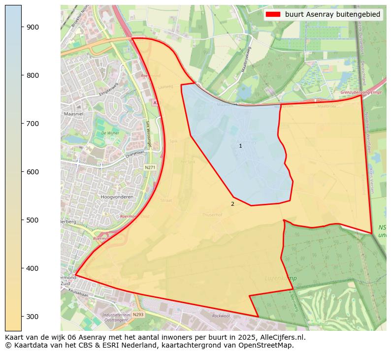 Afbeelding van de buurt Asenray buitengebied op de kaart.