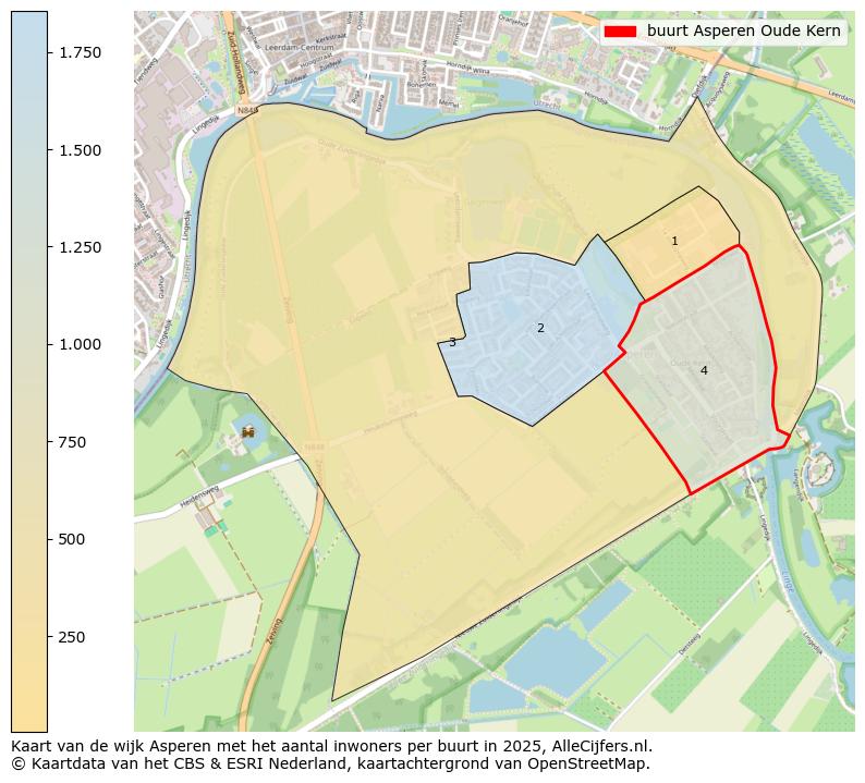 Afbeelding van de buurt Asperen Oude Kern op de kaart.
