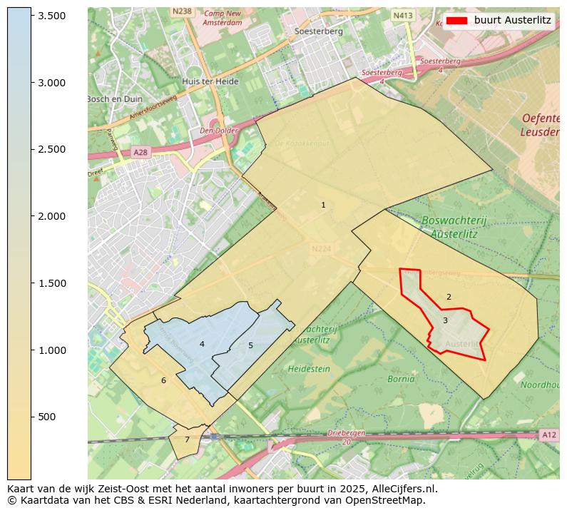 Afbeelding van de buurt Austerlitz op de kaart.