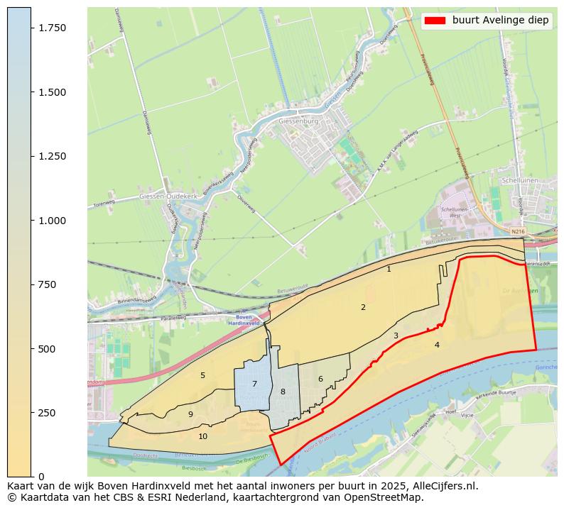 Afbeelding van de buurt Avelinge diep op de kaart.