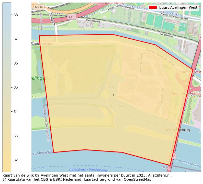Afbeelding van de buurt Avelingen West op de kaart.
